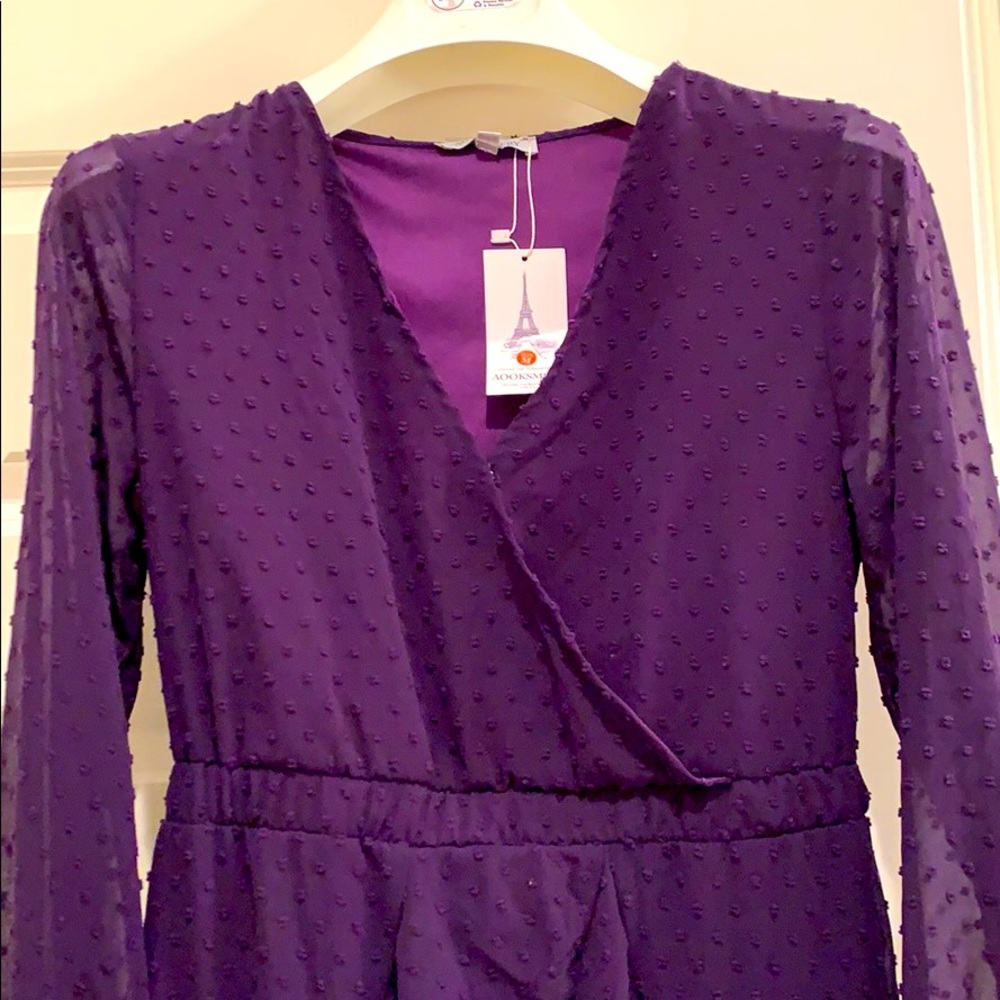 NWT Swiss Dot Purple Dress        Size: Medium - Picture 4 of 13